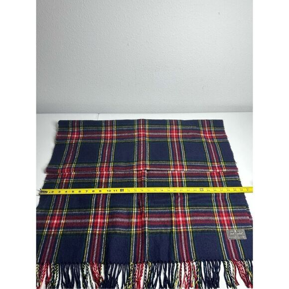 Jesi Lydia Wool Touch Plaid Scarf Shawl Blue Red Size 30” X 70” - Picture 4 of 9